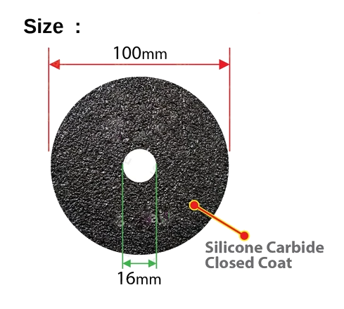 100mm Black Fiber Sanding Disc – Silicon Carbide, Closed Coat, for Steel Grinding (Grits 24–120) - Image 2